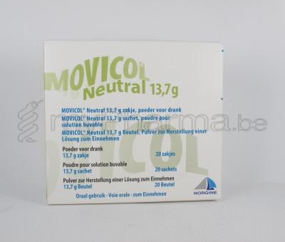 MOVICOL NEUTRAL 13,7 G 20 ZAKJES (geneesmiddel)